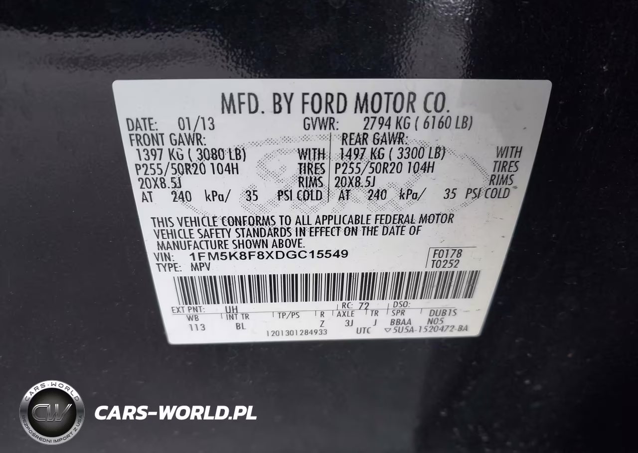 2013 Ford Explorer Limited VIN:1FM5K8F8XDGC15549 - 9
