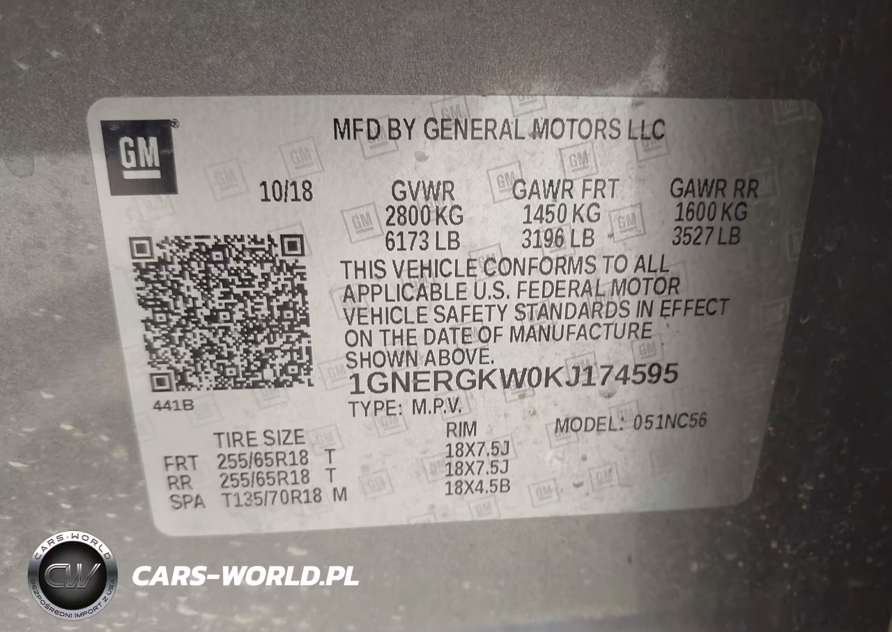 2019 Chevrolet Traverse 1Lt VIN:1GNERGKW0KJ174595 - 9