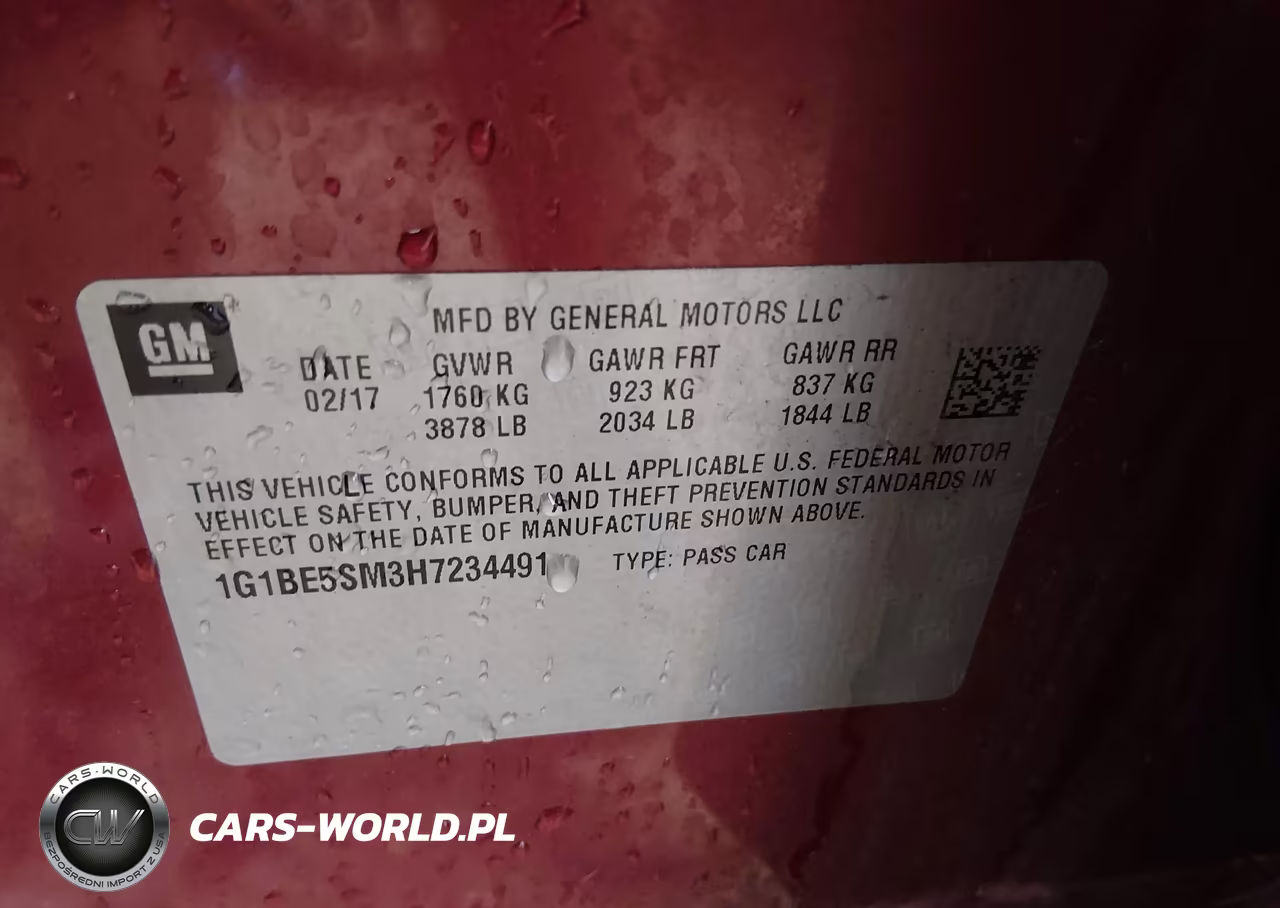 2017 Chevrolet Cruze Lt Auto VIN:1G1BE5SM3H7234491 - 9