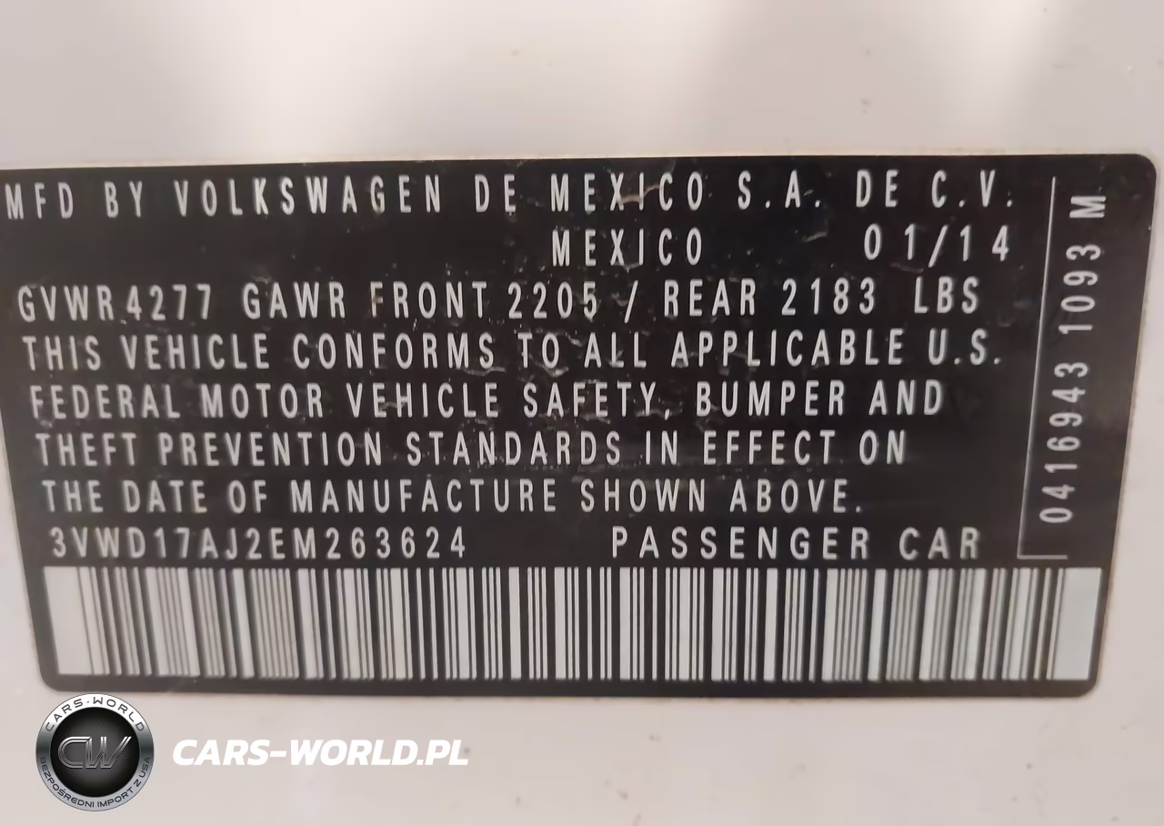 2014 Volkswagen Jetta 1.8T Se VIN:3VWD17AJ2EM263624 - 9