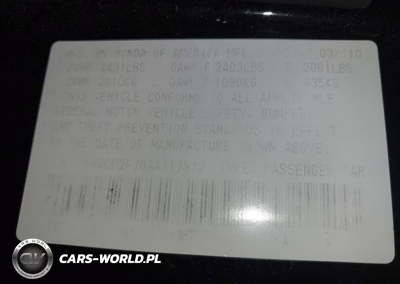 2010 Honda Accord 2.4 Ex VIN:1HGCP2F70AA117972 - 9