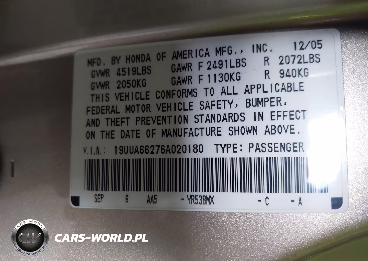 2006 Acura Tl VIN:19UUA66276A020180 - 9