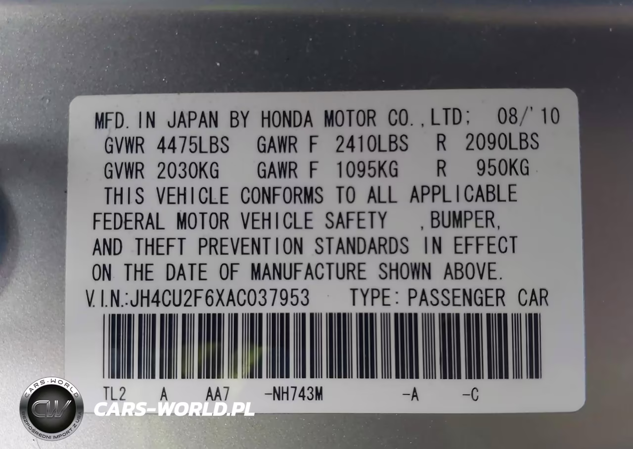 2010 Acura Tsx 2.4 VIN:JH4CU2F6XAC037953 - 9
