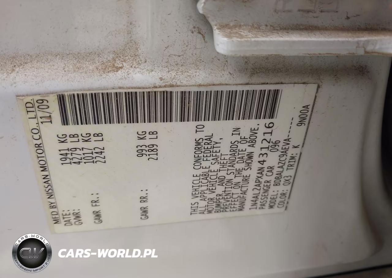 2010 Nissan Altima 2.5 VIN:1N4AL2APXAN431216 - 9