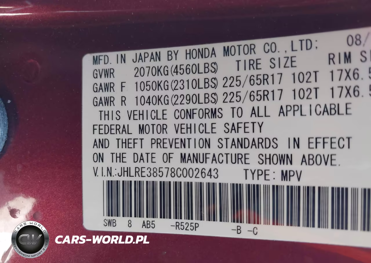 2008 Honda Cr-V Ex VIN:JHLRE38578C002643 - 9