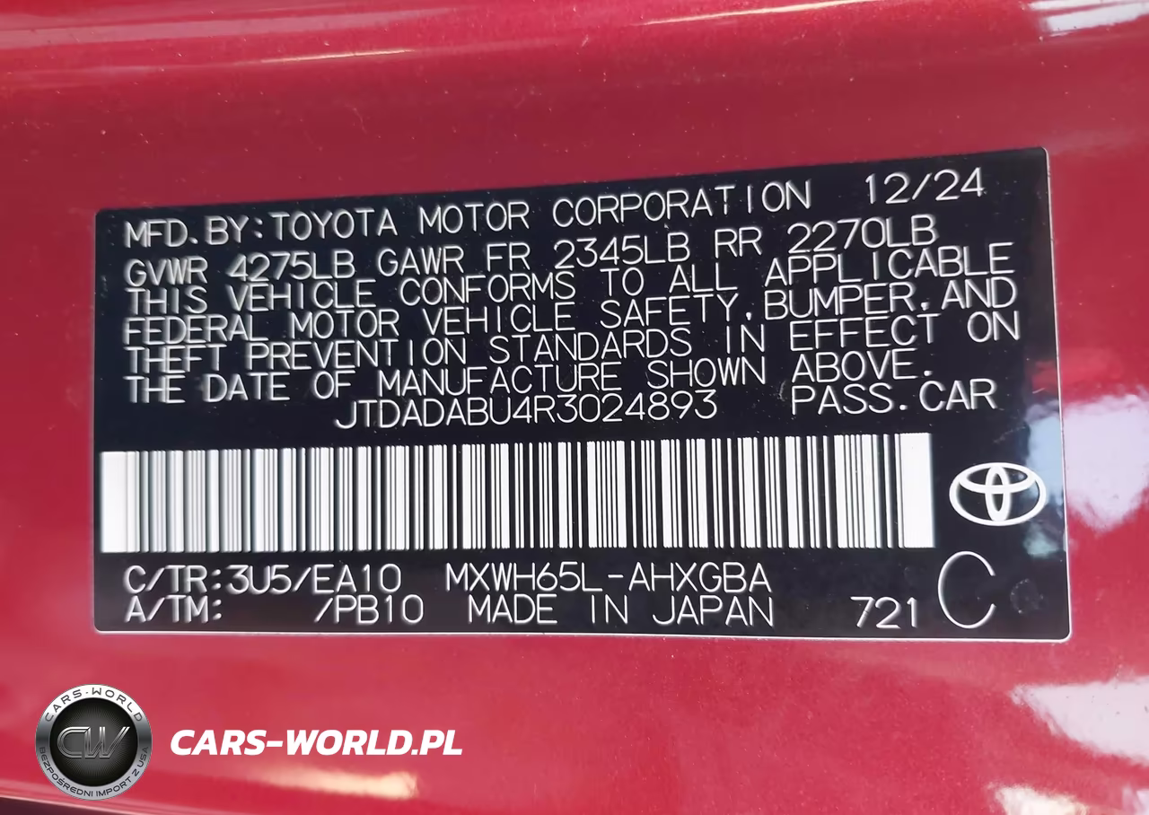 2024 Toyota Prius Xle Awd-E VIN:JTDADABU4R3024893 - 9