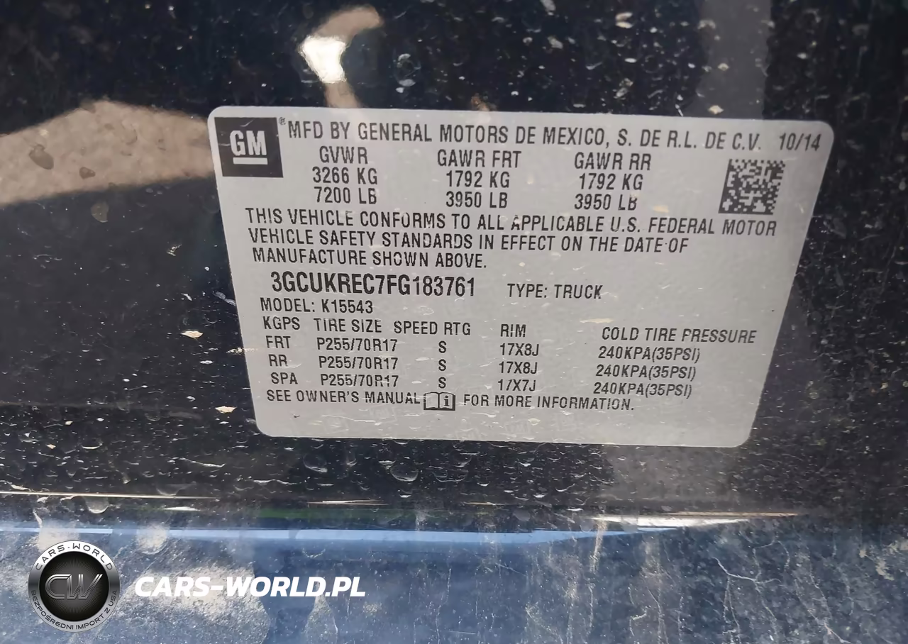 2015 Chevrolet Silverado 1500 1Lt VIN:3GCUKREC7FG183761 - 9
