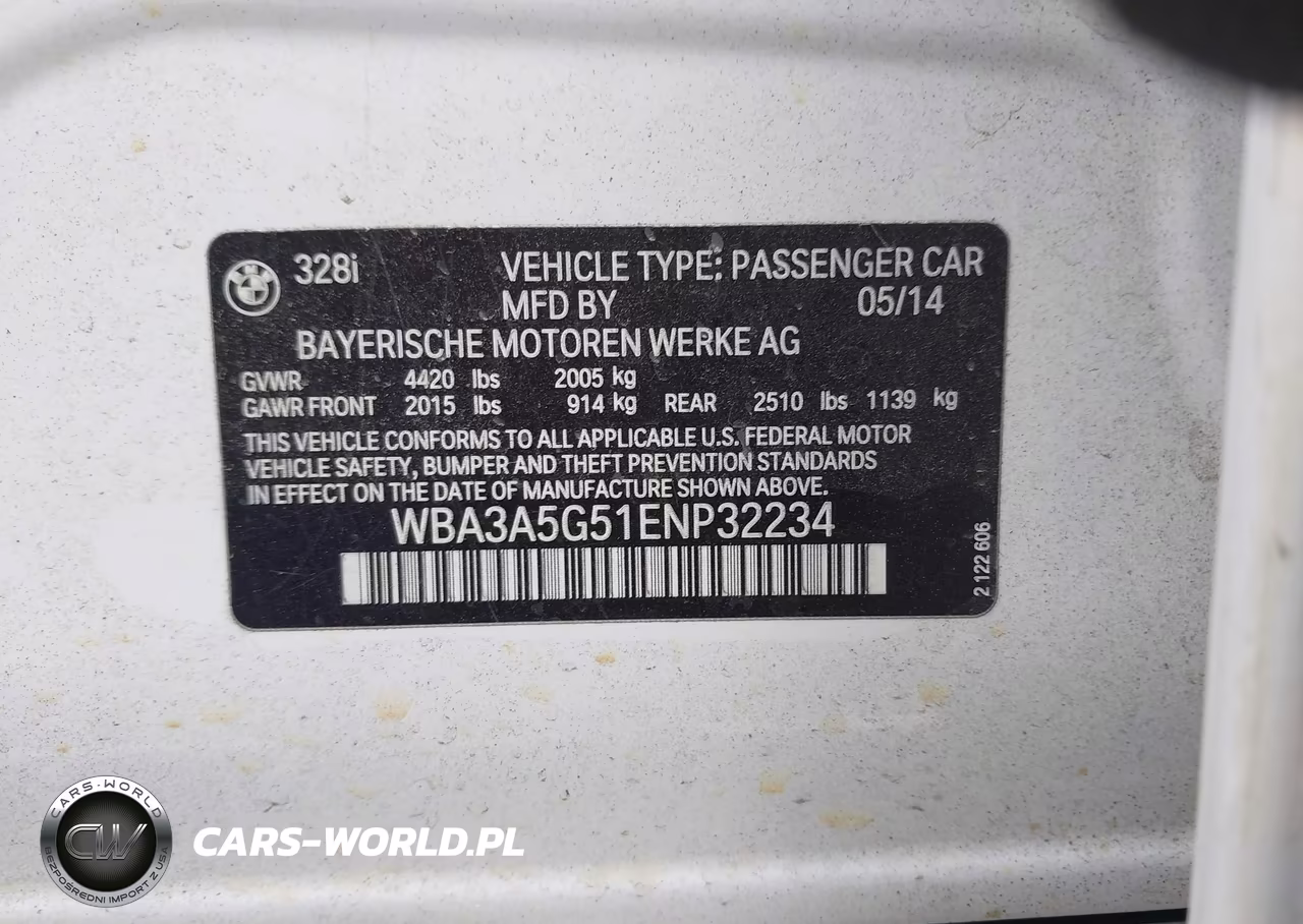 2014 BMW 328I VIN:WBA3A5G51ENP32234 - 9