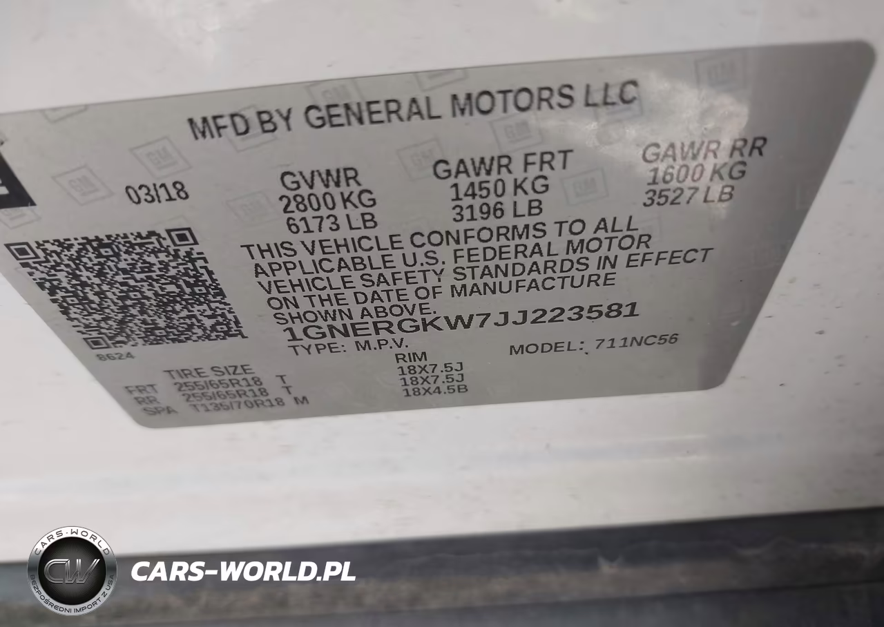 2018 Chevrolet Traverse 1Lt VIN:1GNERGKW7JJ223581 - 9