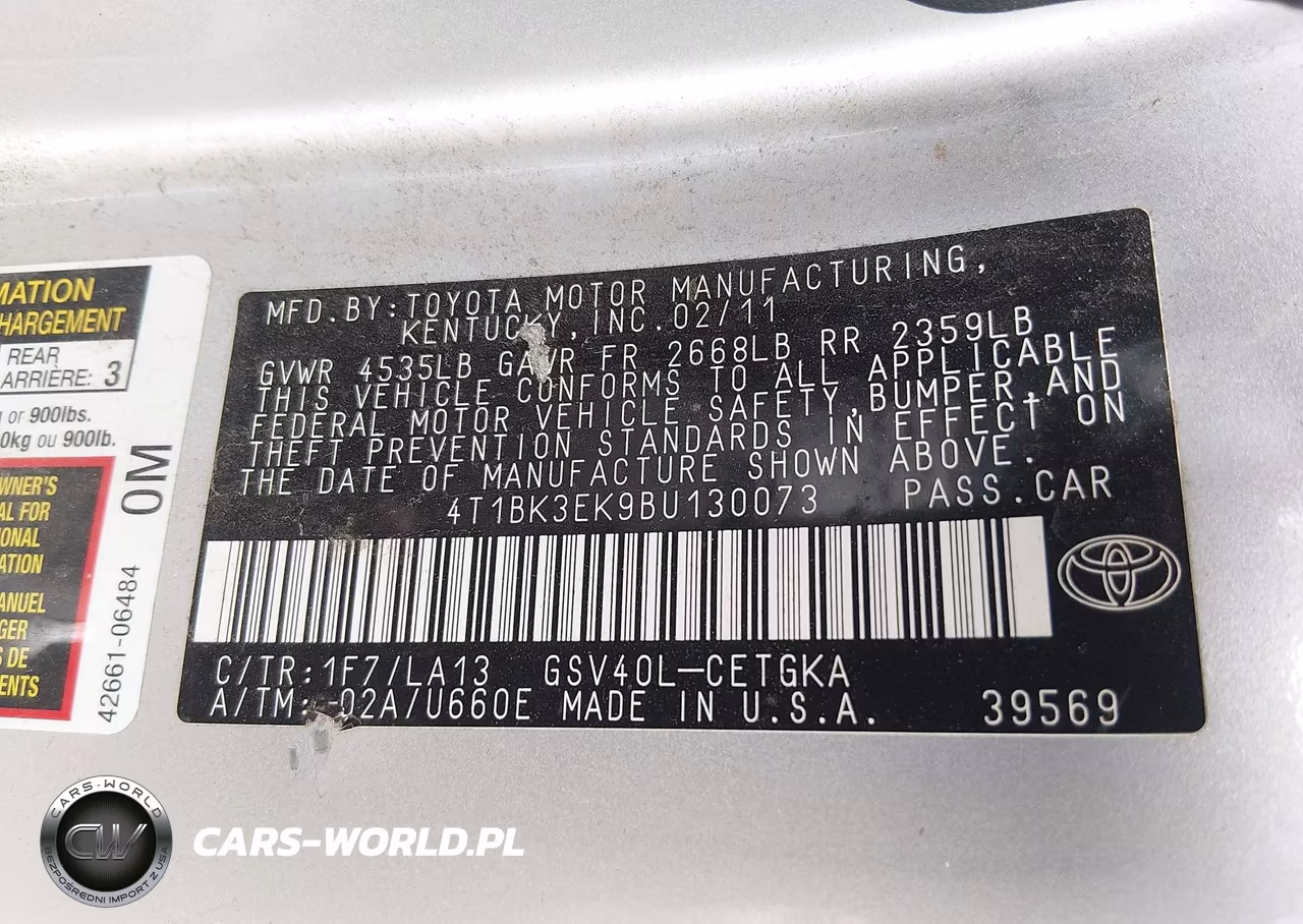 2011 Toyota Camry Xle V6 VIN:4T1BK3EK9BU130073 - 9