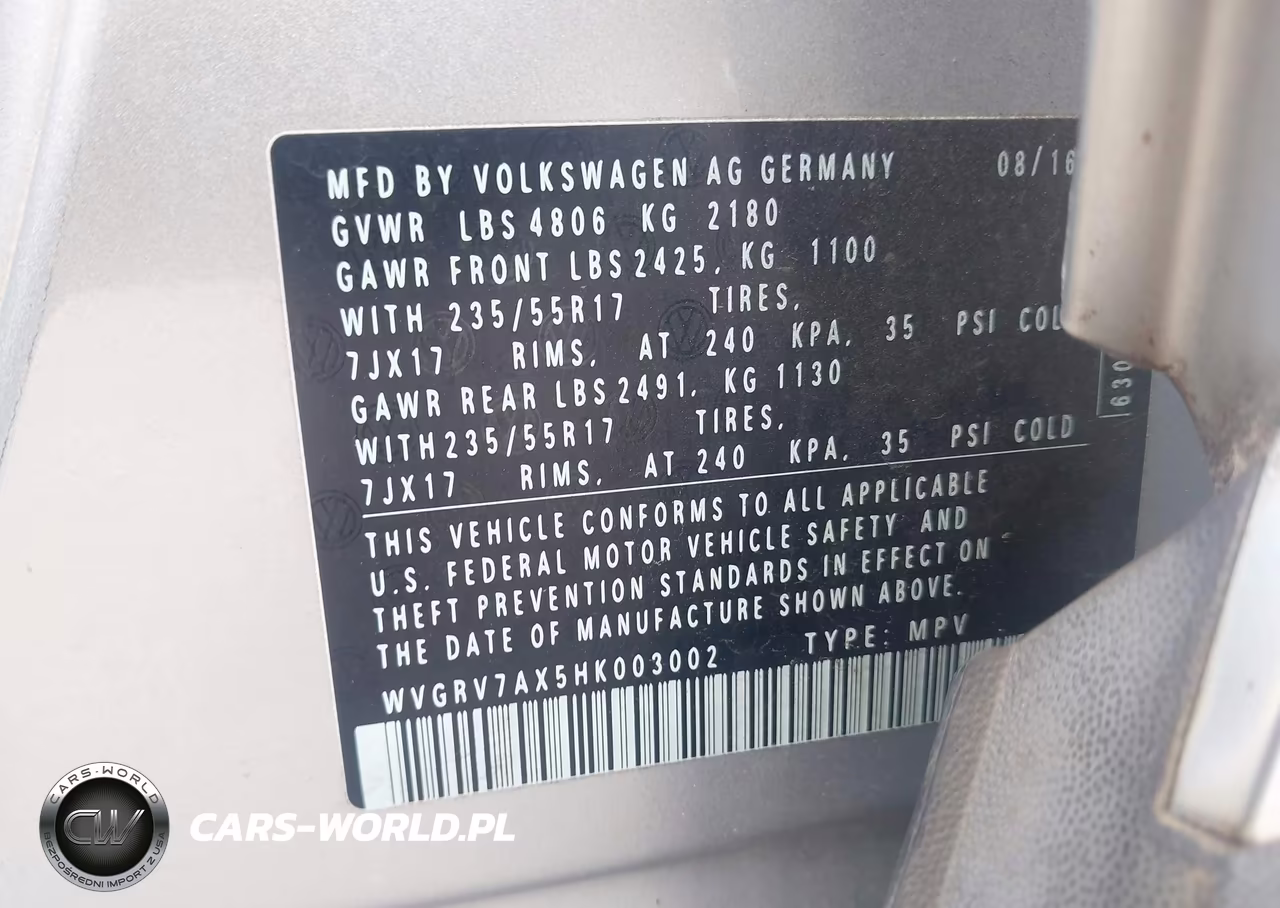 2017 Volkswagen Tiguan 2.0T Wolfsburg Edition VIN:WVGRV7AX5HK003002 - 9