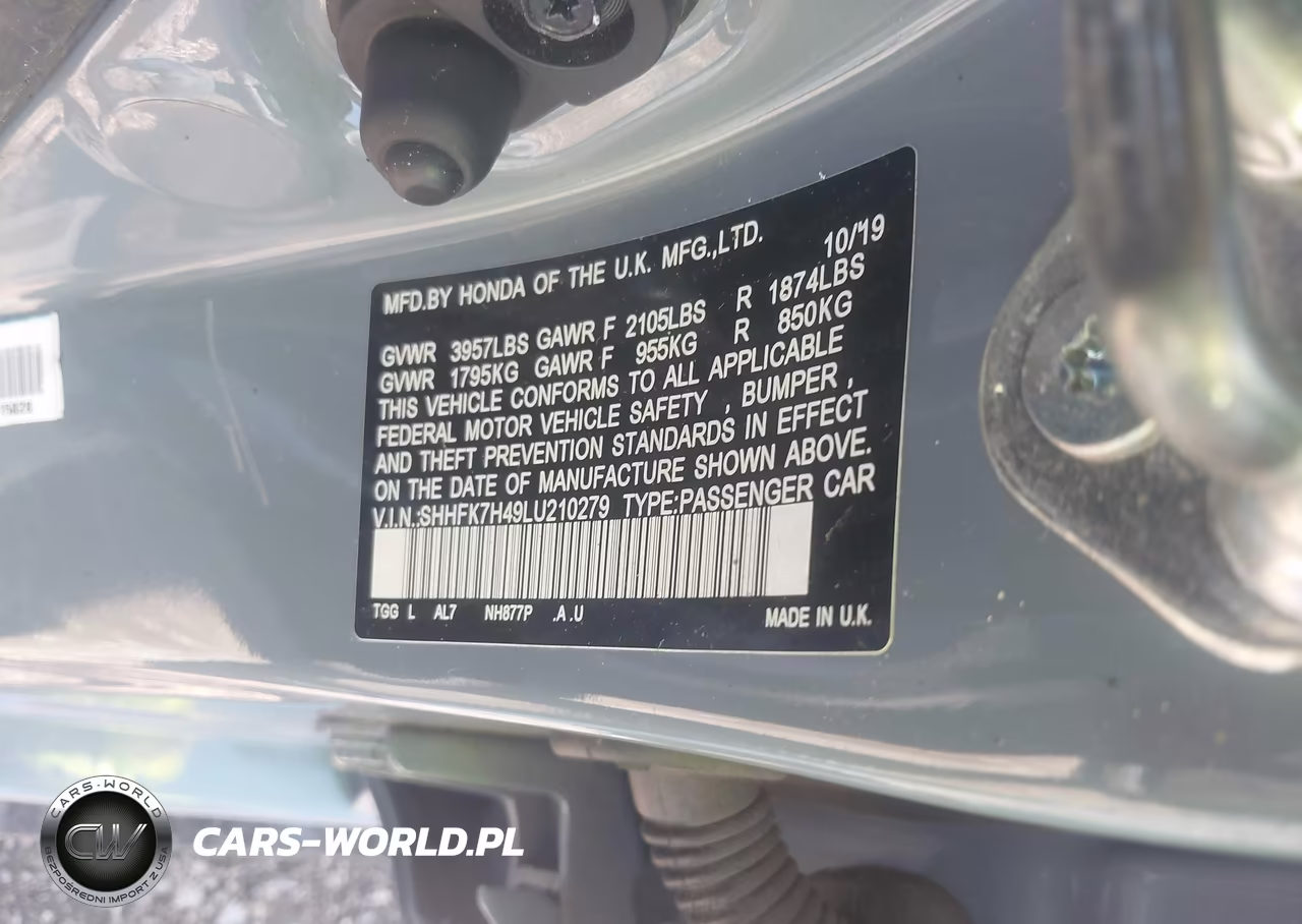 2020 Honda Civic Sport VIN:SHHFK7H49LU210279 - 9