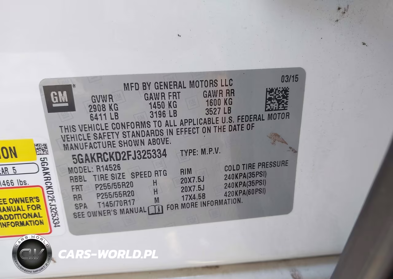 2015 Buick Enclave Premium VIN:5GAKRCKD2FJ325334 - 9
