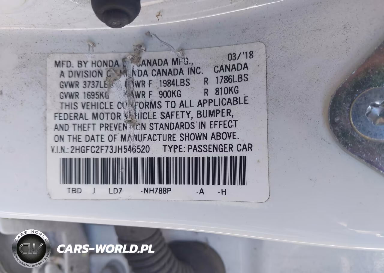 2018 Honda Civic Ex VIN:2HGFC2F73JH546520 - 9