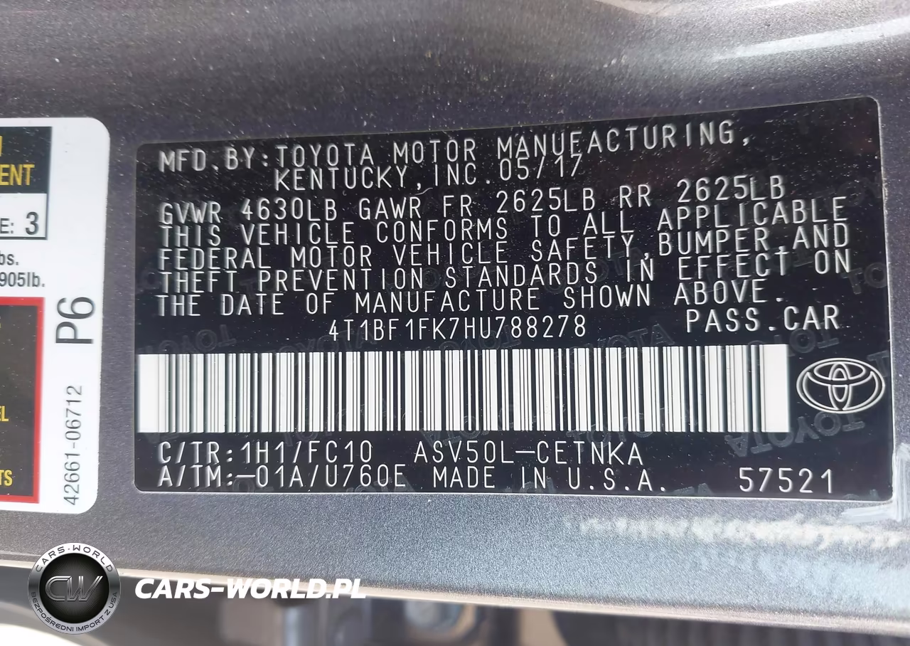 2017 Toyota Camry Le VIN:4T1BF1FK7HU788278 - 9