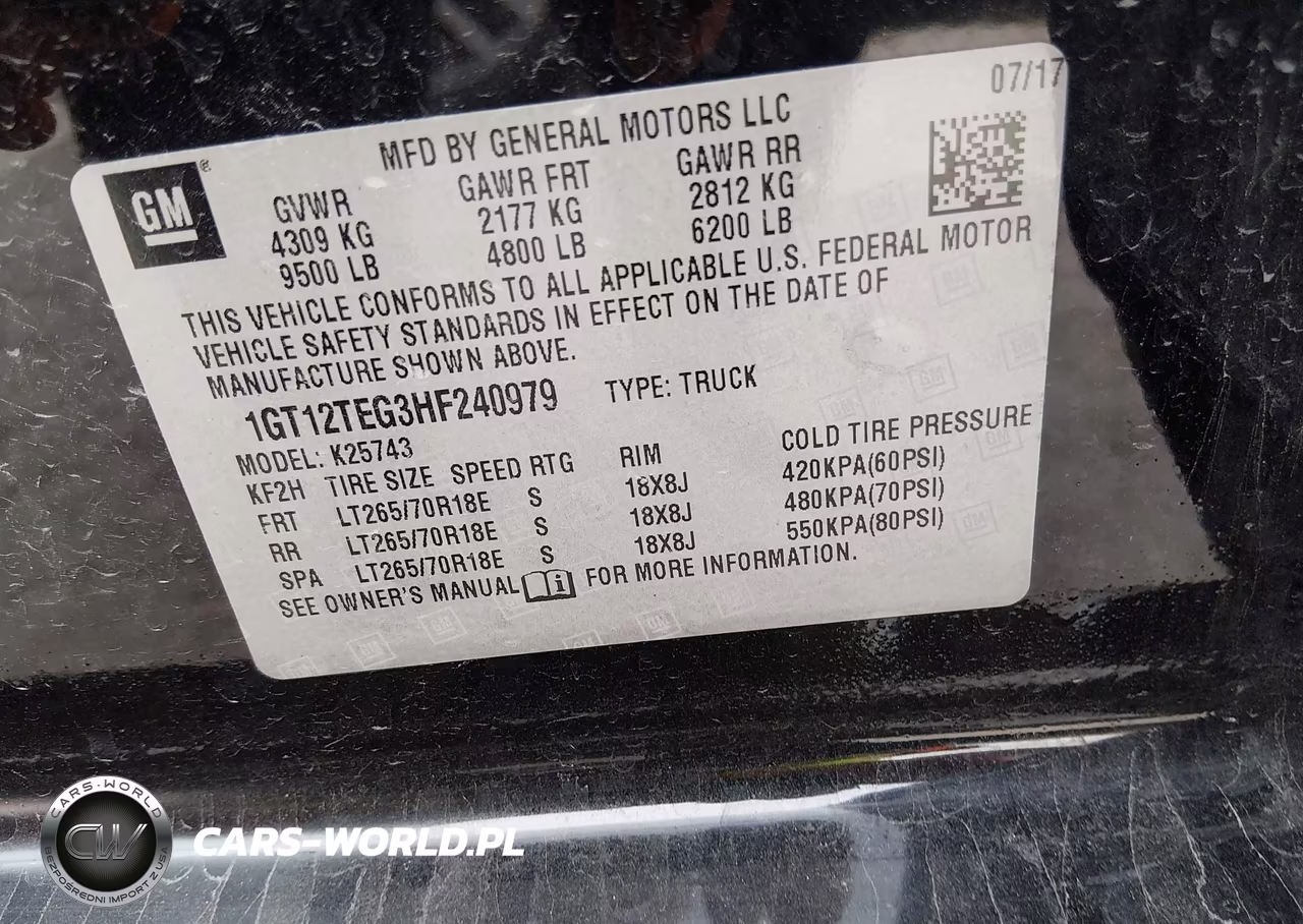 2017 GMC Sierra 2500Hd Slt VIN:1GT12TEG3HF240979 - 9