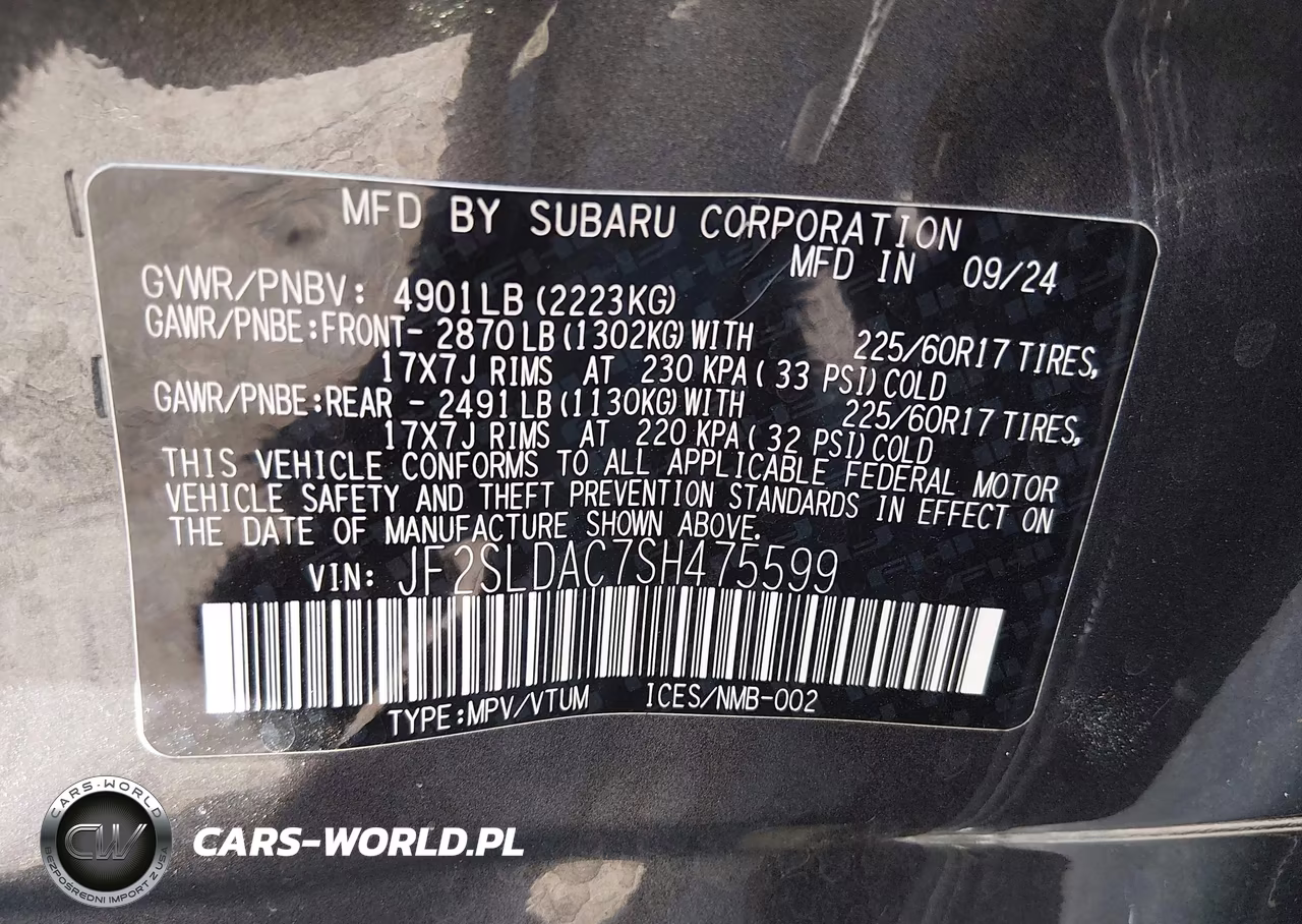 2025 Subaru Forester VIN:JF2SLDAC7SH475599 - 9