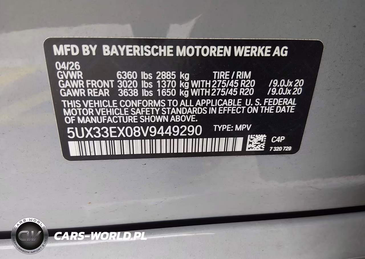 2027 BMW X6 40I VIN:5UX33EX08V9449290 - 9