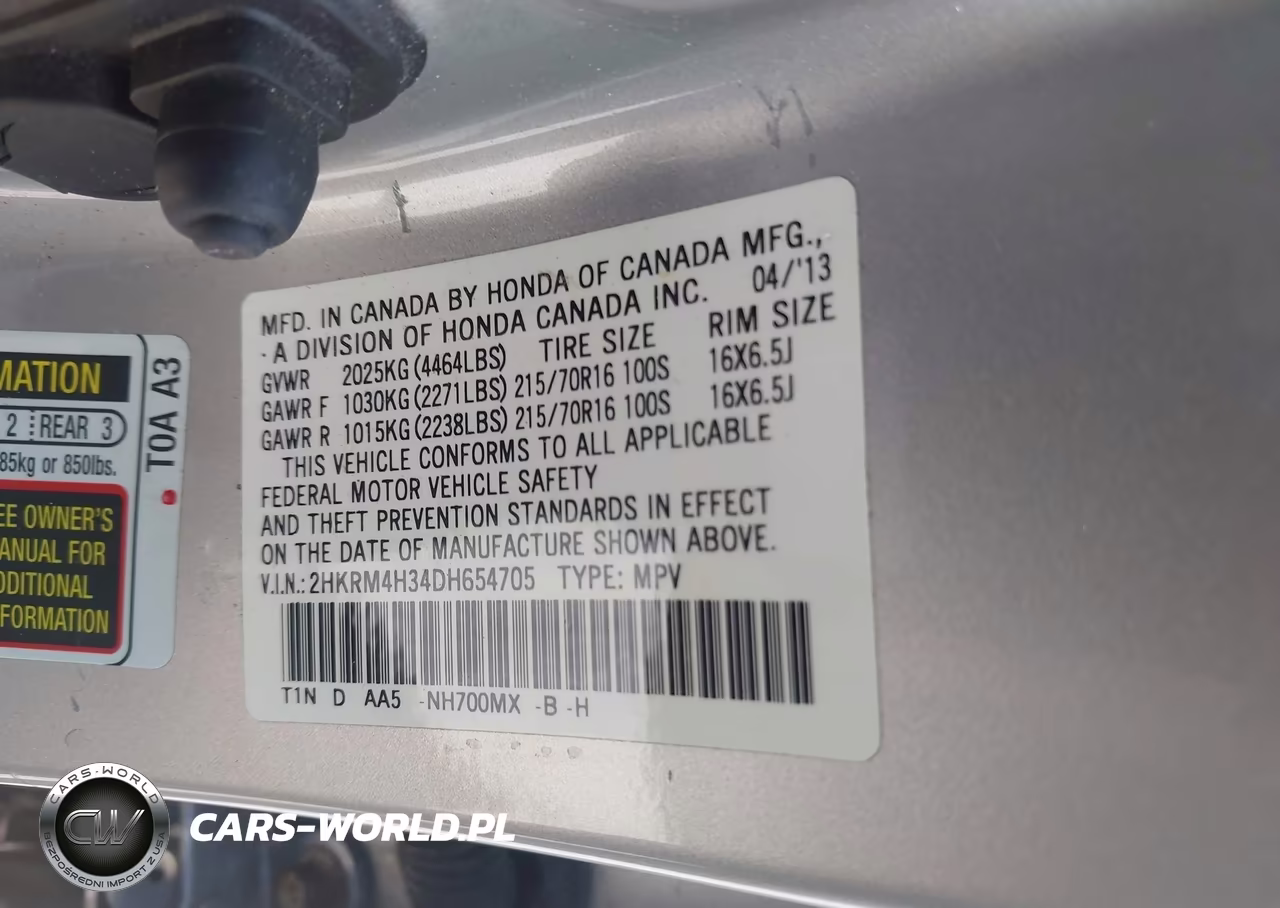2013 Honda Cr-V Lx VIN:2HKRM4H34DH654705 - 9