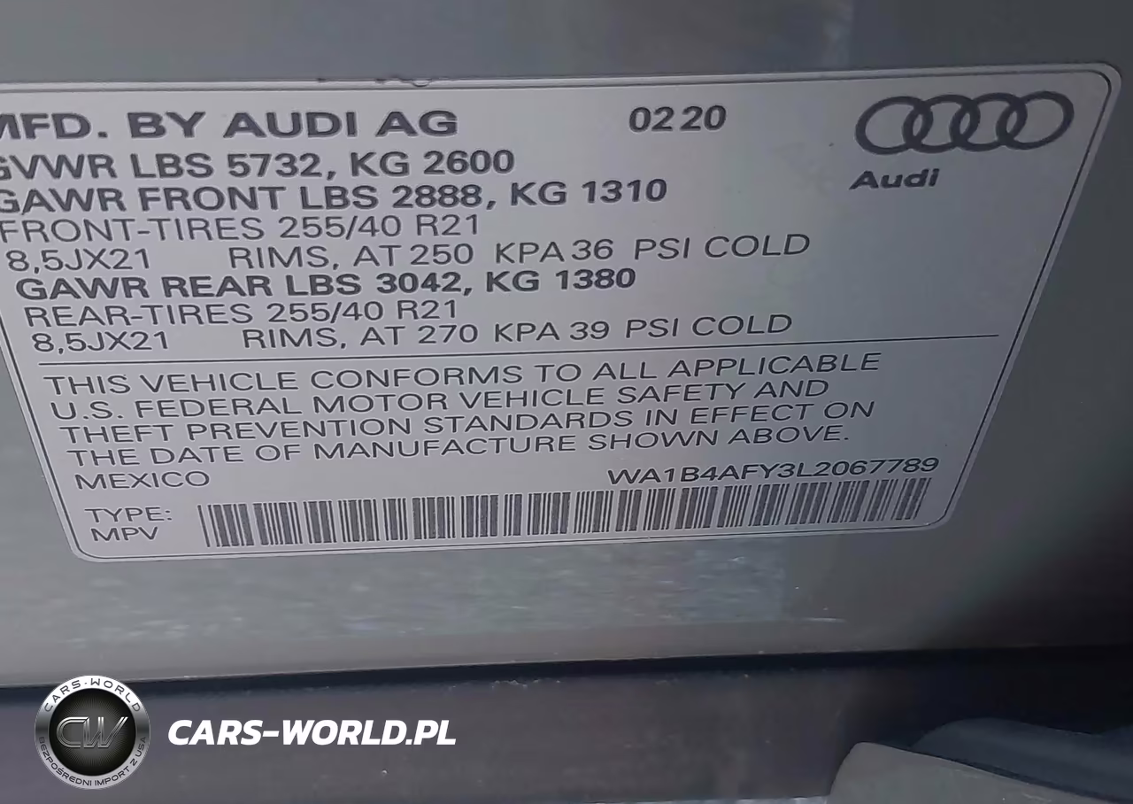 2020 Audi Sq5 Premium Plus Tfsi Quattro Tiptronic VIN:WA1B4AFY3L2067789 - 9
