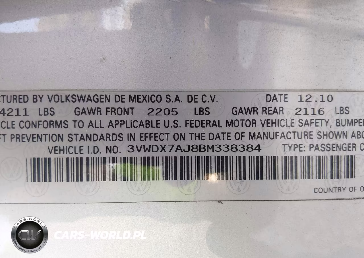 2011 Volkswagen Jetta 2.5L Se VIN:3VWDX7AJ8BM338384 - 9