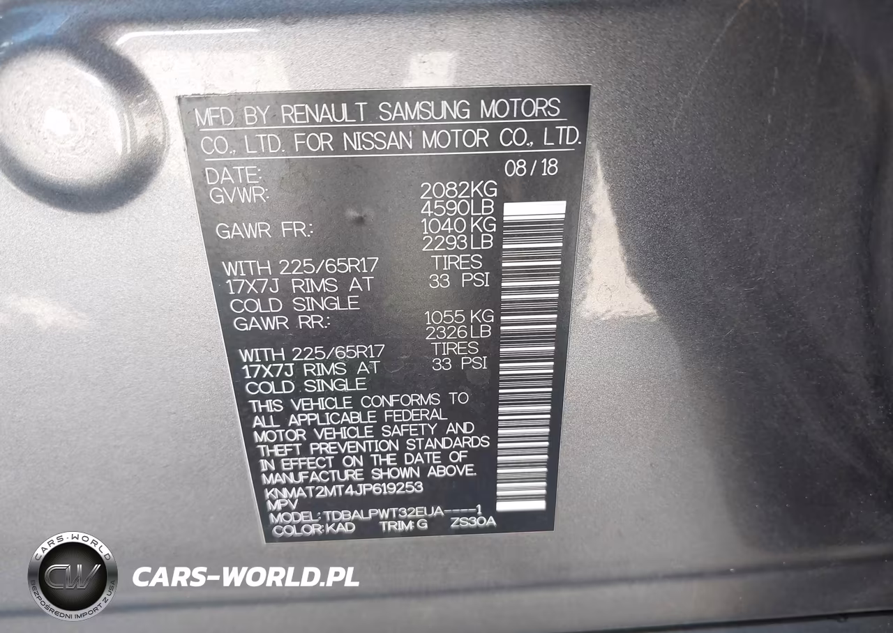 2018 Nissan Rogue S VIN:KNMAT2MT4JP619253 - 9
