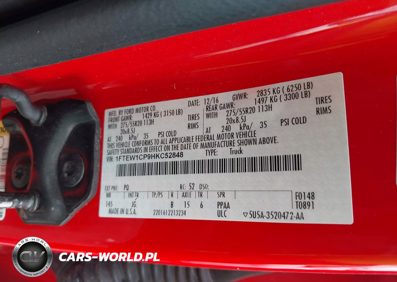 2017 Ford F-150 Xl VIN:1FTEW1CP9HKC52848 - 9