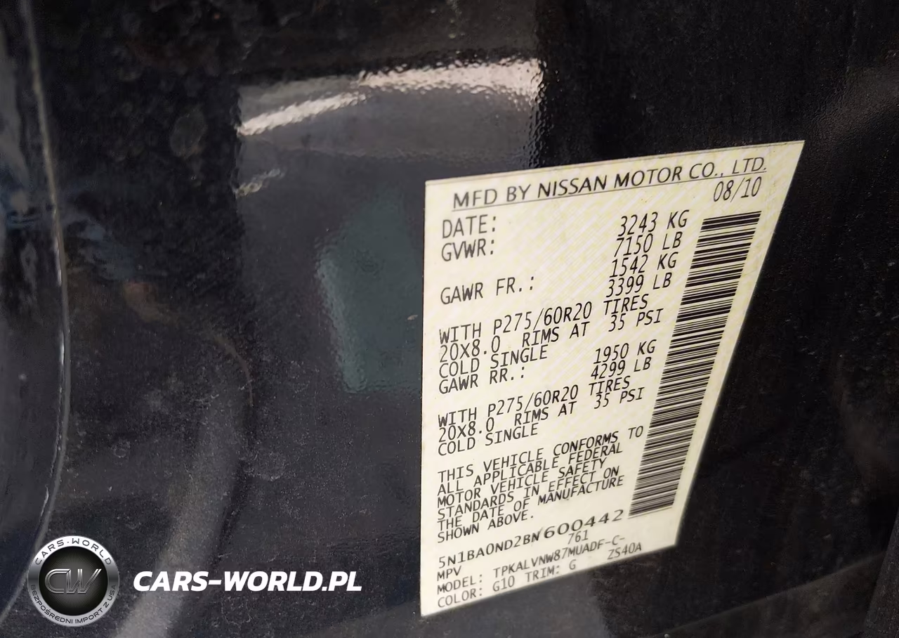 2011 Nissan Armada Sl VIN:5N1BA0ND2BN600442 - 9