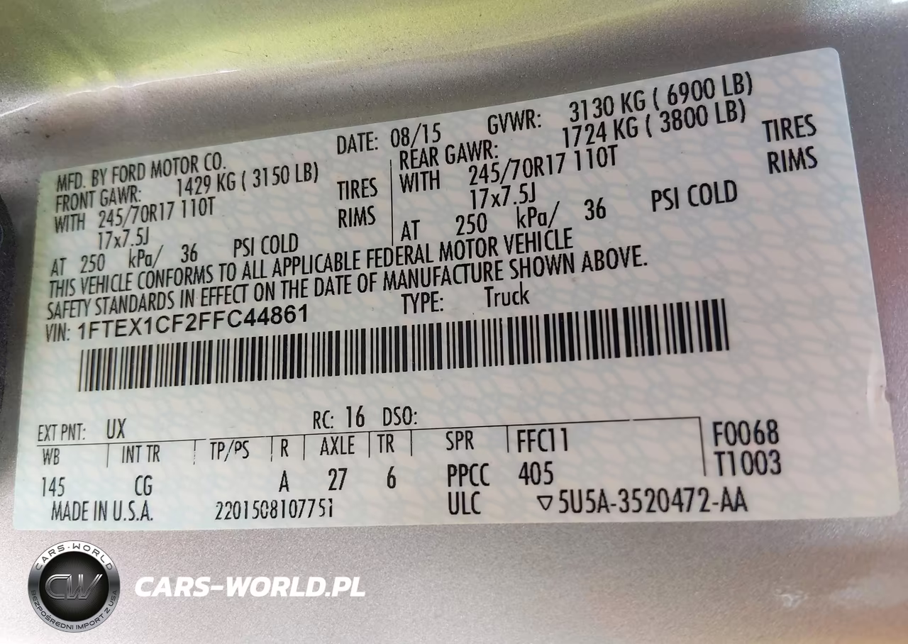 2015 Ford F-150 Xl VIN:1FTEX1CF2FFC44861 - 9