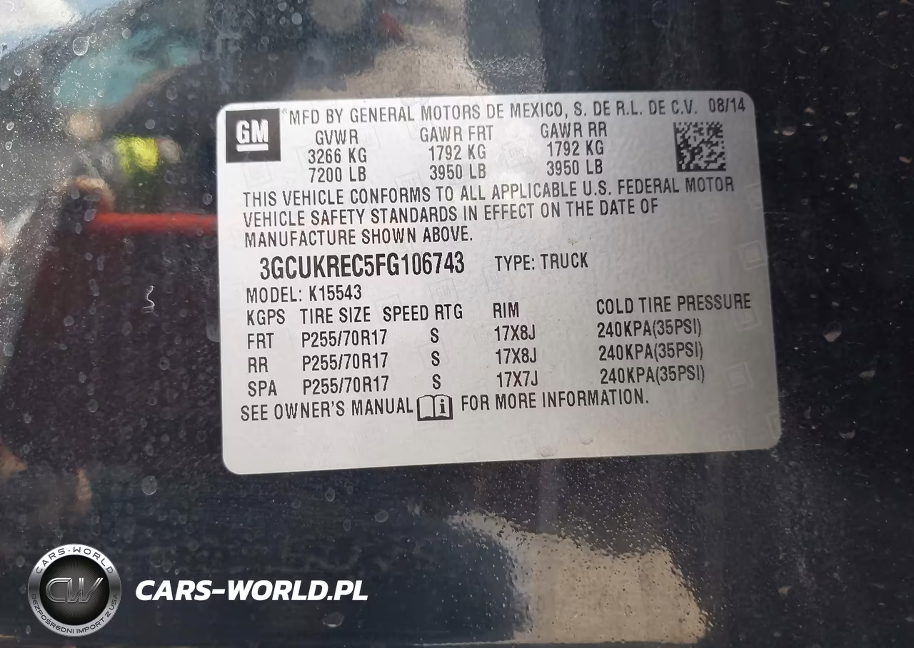 2015 Chevrolet Silverado 1500 1Lt VIN:3GCUKREC5FG106743 - 9