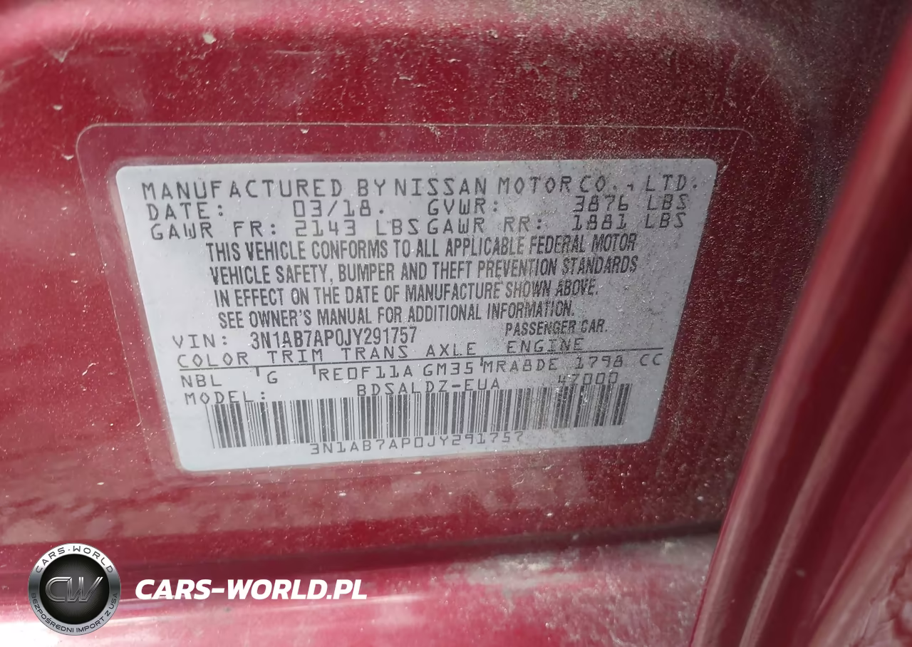 2018 Nissan Sentra Sv VIN:3N1AB7AP0JY291757 - 9