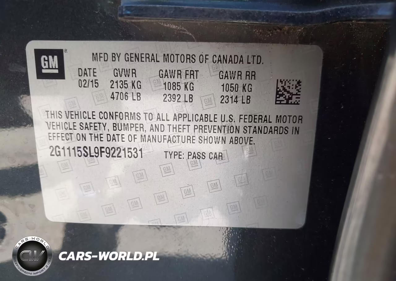 2015 Chevrolet Impala 1Lt VIN:2G1115SL9F9221531 - 9