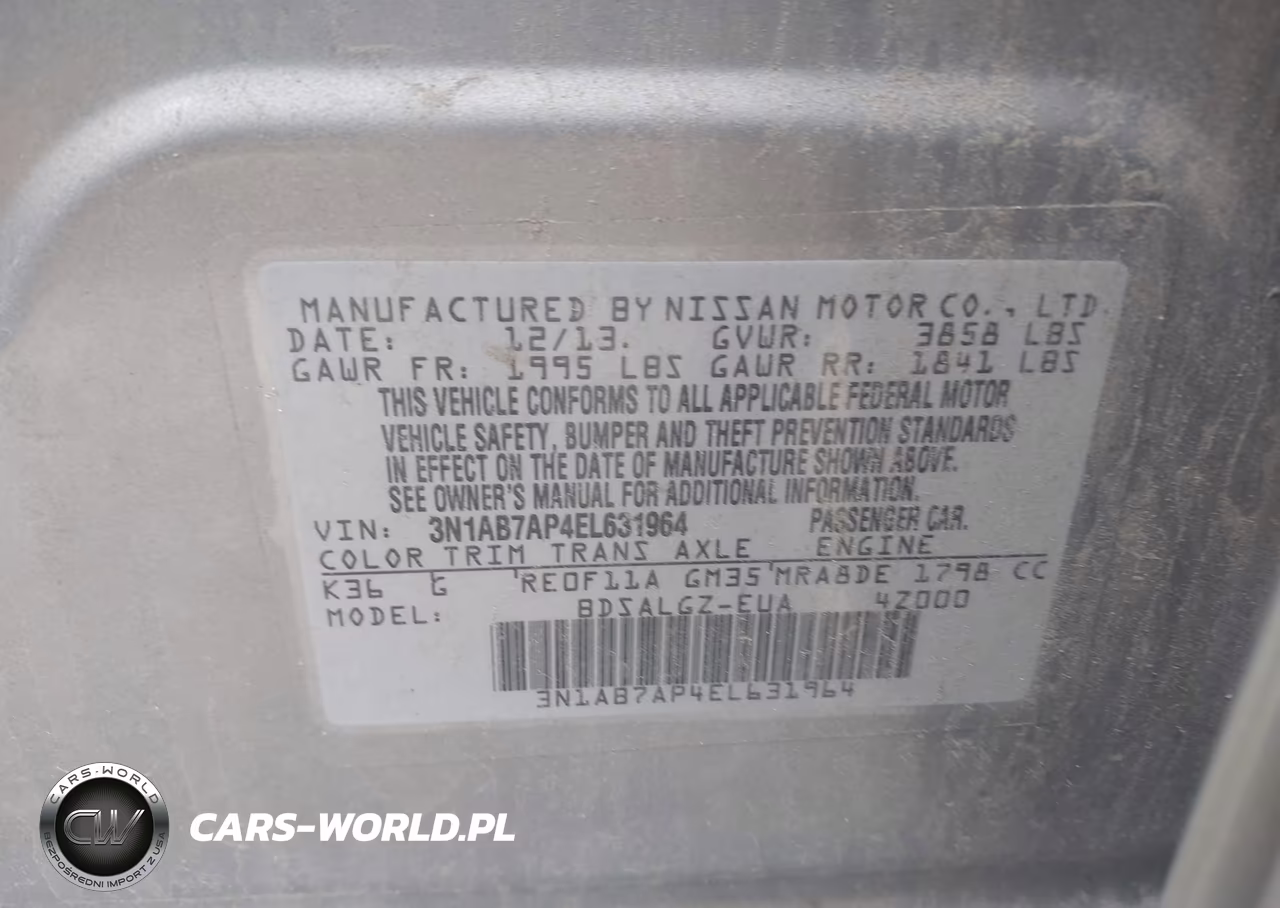 2014 Nissan Sentra Fe+ S-Fe+ Sv-S-Sl-Sr-Sv VIN:3N1AB7AP4EL631964 - 9