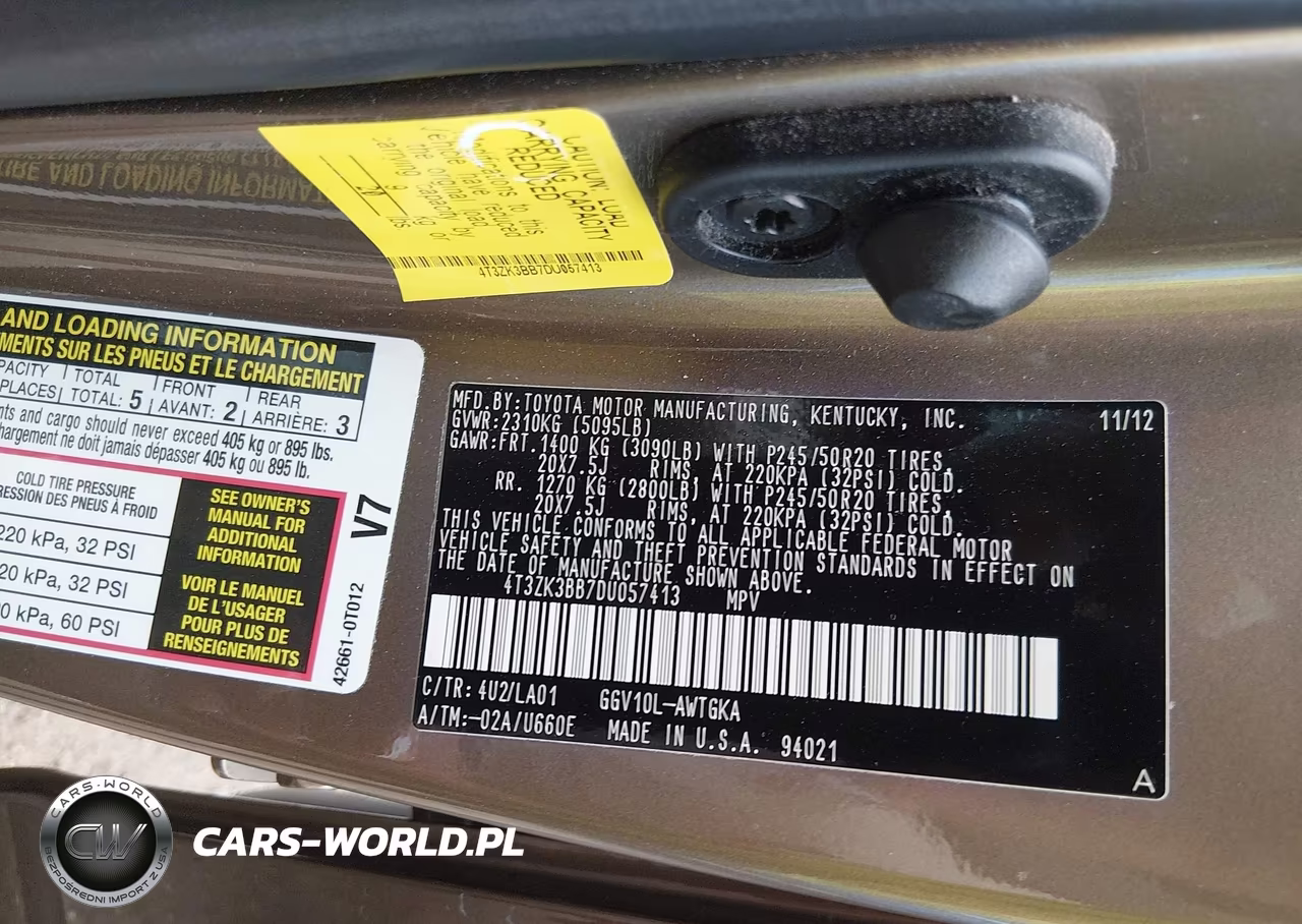 2013 Toyota Venza Limited V6 VIN:4T3ZK3BB7DU057413 - 9