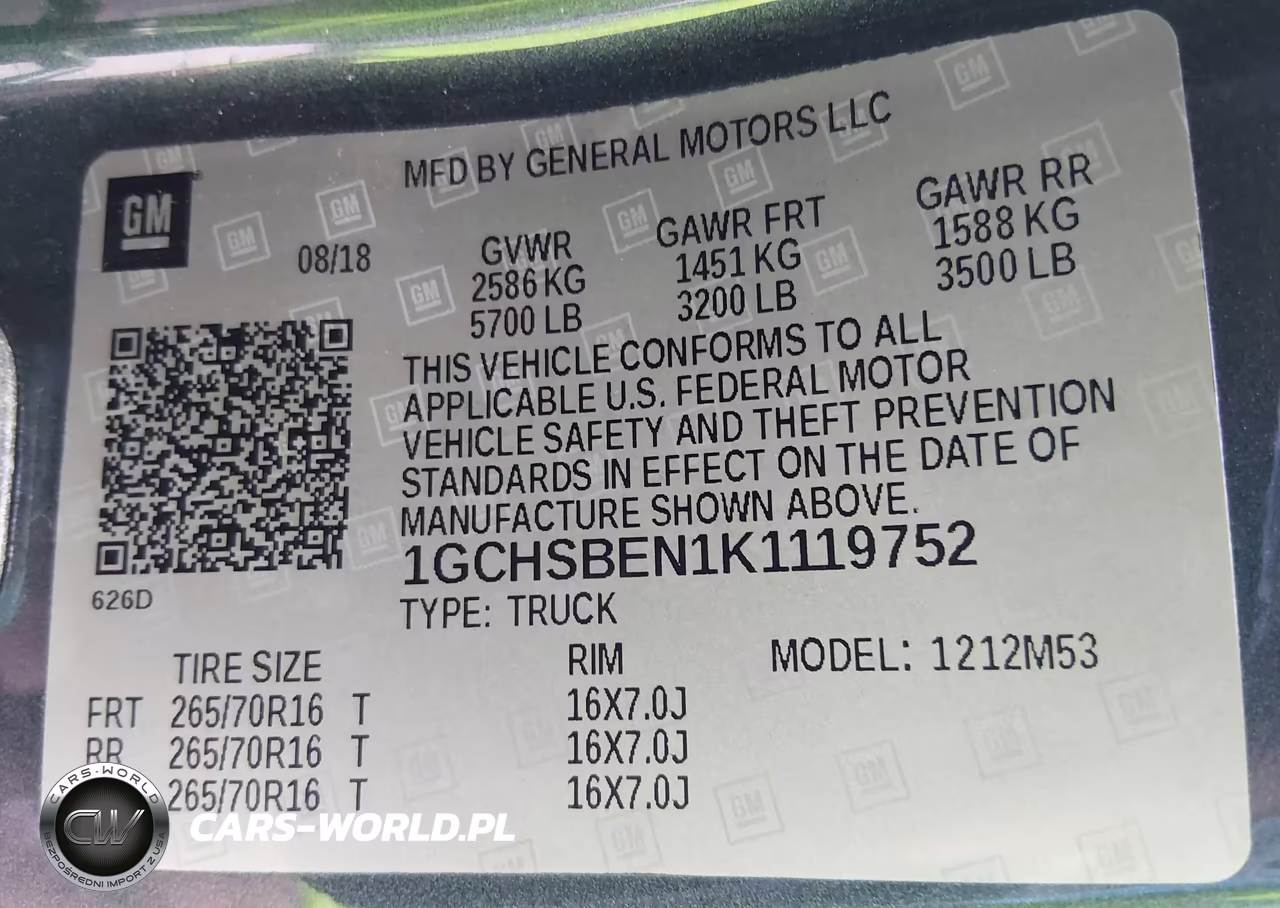 2019 Chevrolet Colorado Wt VIN:1GCHSBEN1K1119752 - 9