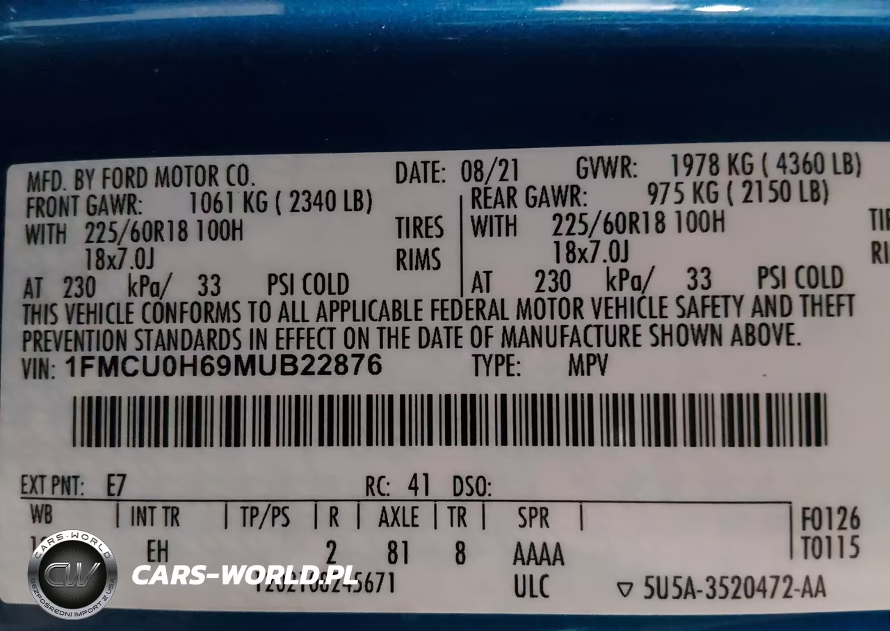 2021 Ford Escape Sel VIN:1FMCU0H69MUB22876 - 9
