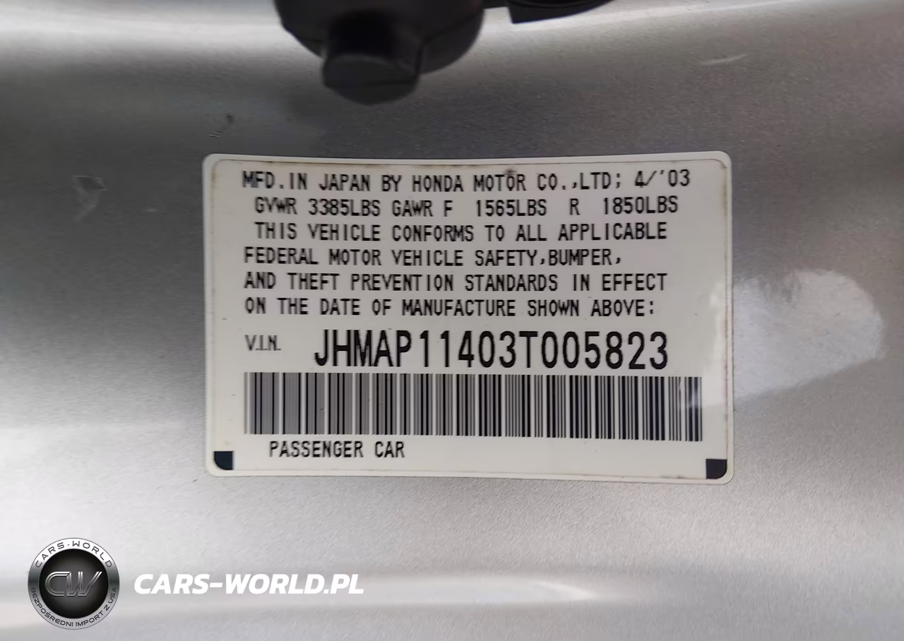 2003 Honda S2000 VIN:JHMAP11403T005823 - 9