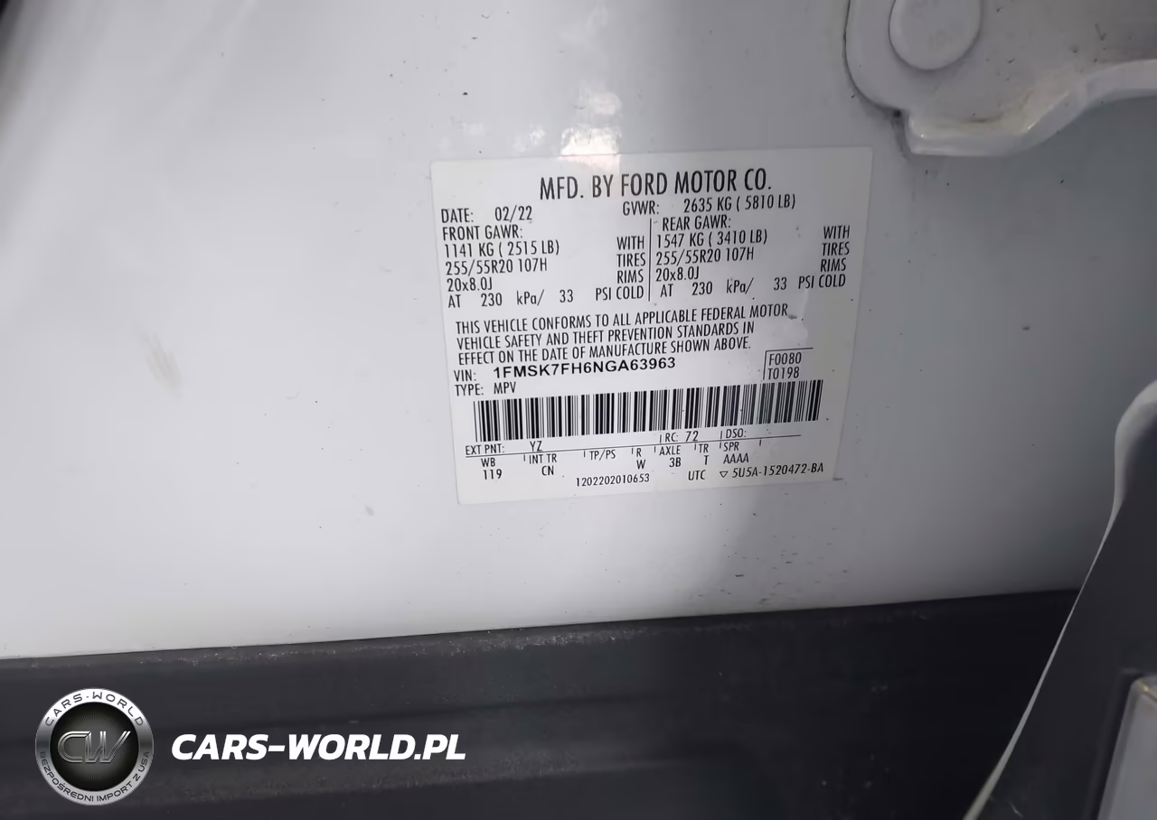 2022 Ford Explorer Limited VIN:1FMSK7FH6NGA63963 - 9