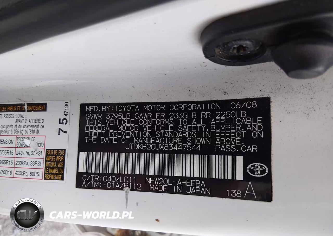 2008 Toyota Prius VIN:JTDKB20UX83447544 - 9