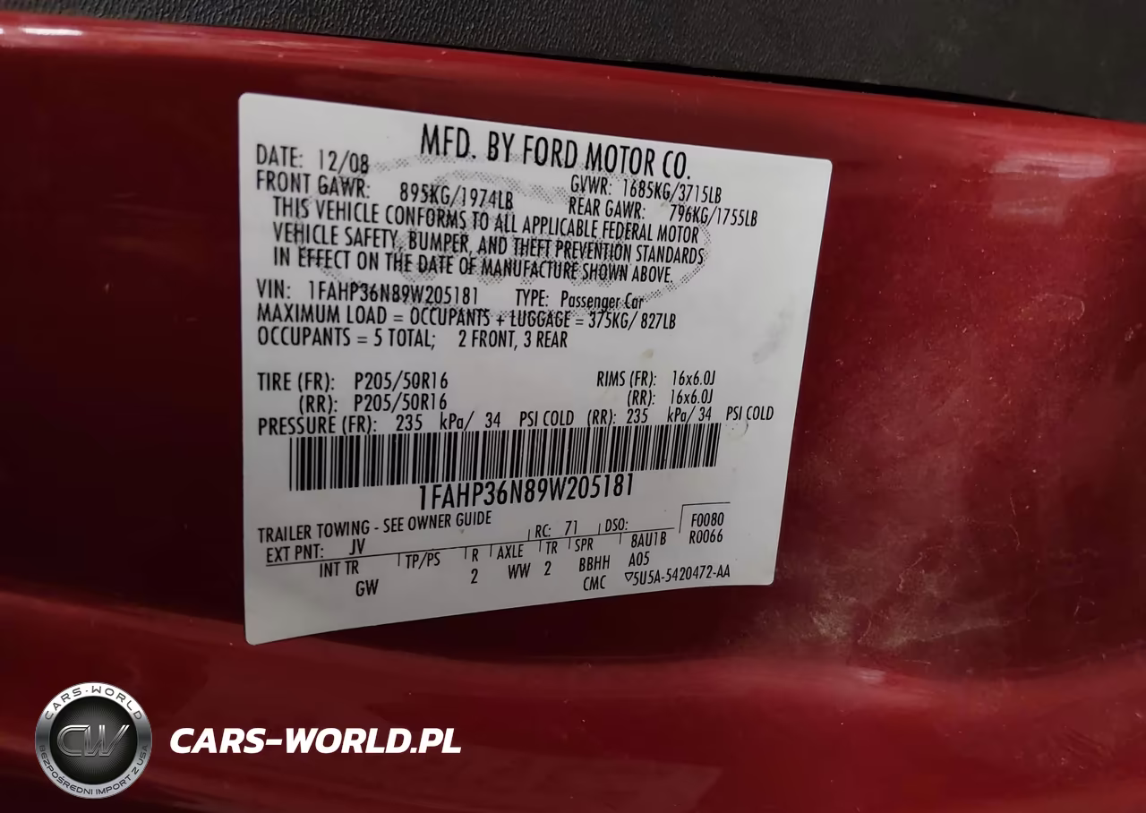 2009 Ford Focus Ses VIN:1FAHP36N89W205181 - 9