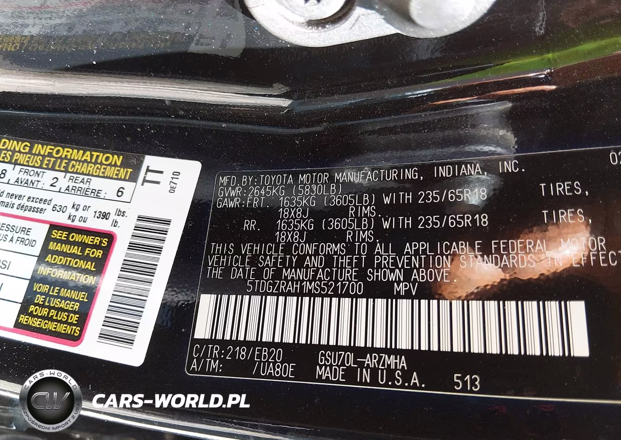 2021 Toyota Highlander Xle VIN:5TDGZRAH1MS521700 - 9