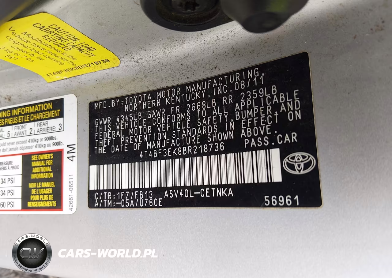 2011 Toyota Camry Le VIN:4T4BF3EK8BR218736 - 9