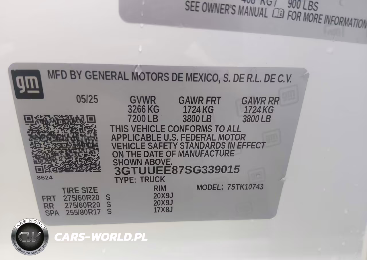 2025 GMC Sierra 1500 4Wd Standard Box At4 VIN:3GTUUEE87SG339015 - 9
