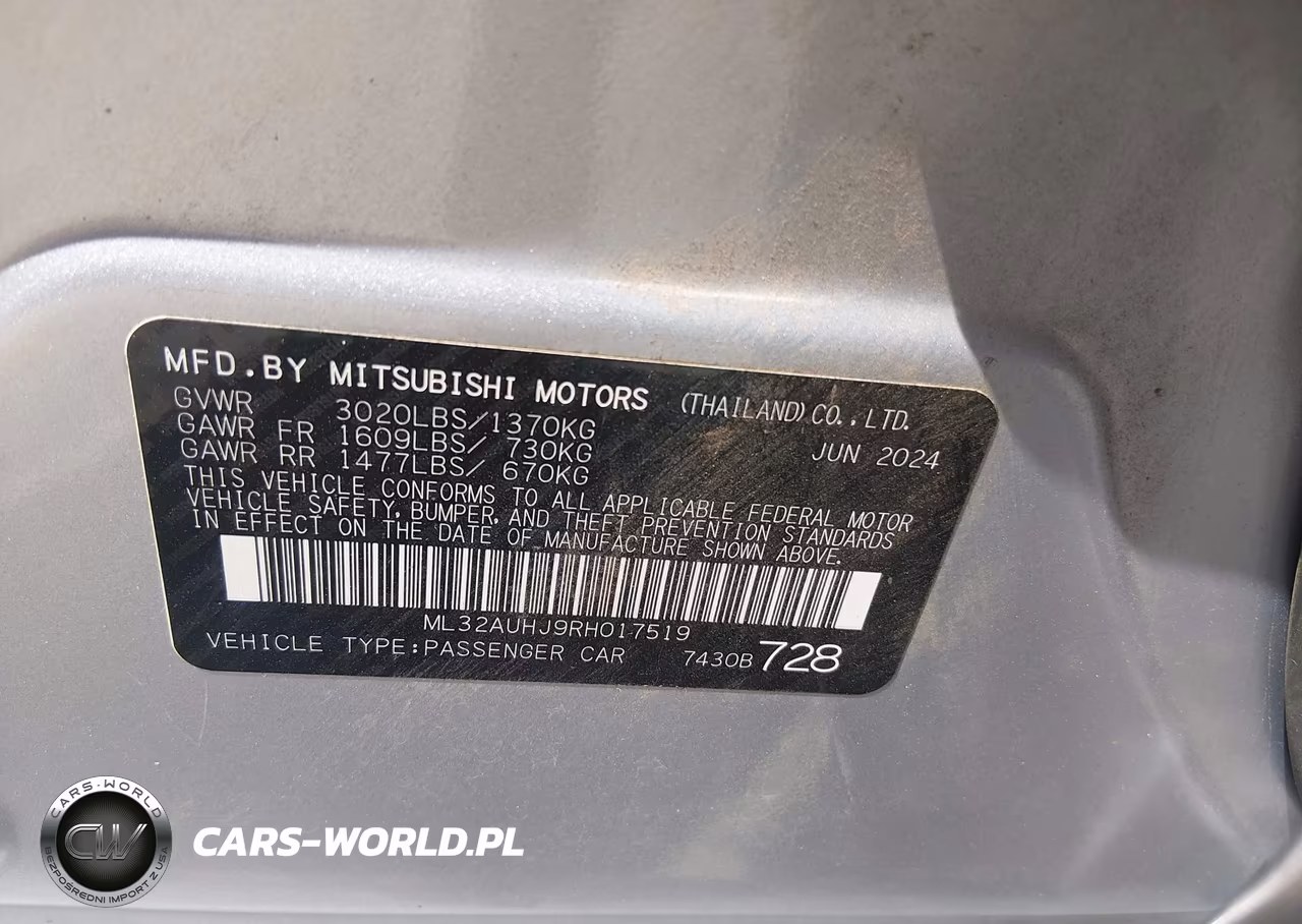 2024 Mitsubishi Mirage Es-Le VIN:ML32AUHJ9RH017519 - 9