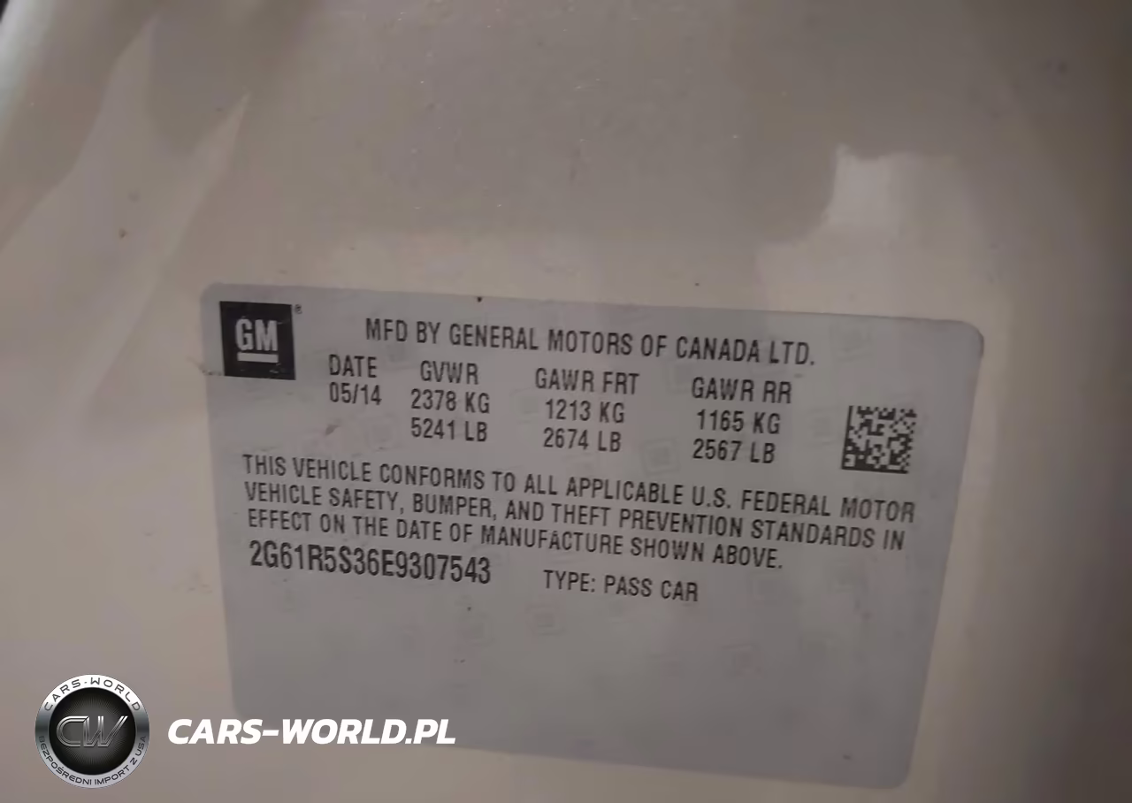 2014 Cadillac Xts Premium VIN:2G61R5S36E9307543 - 9