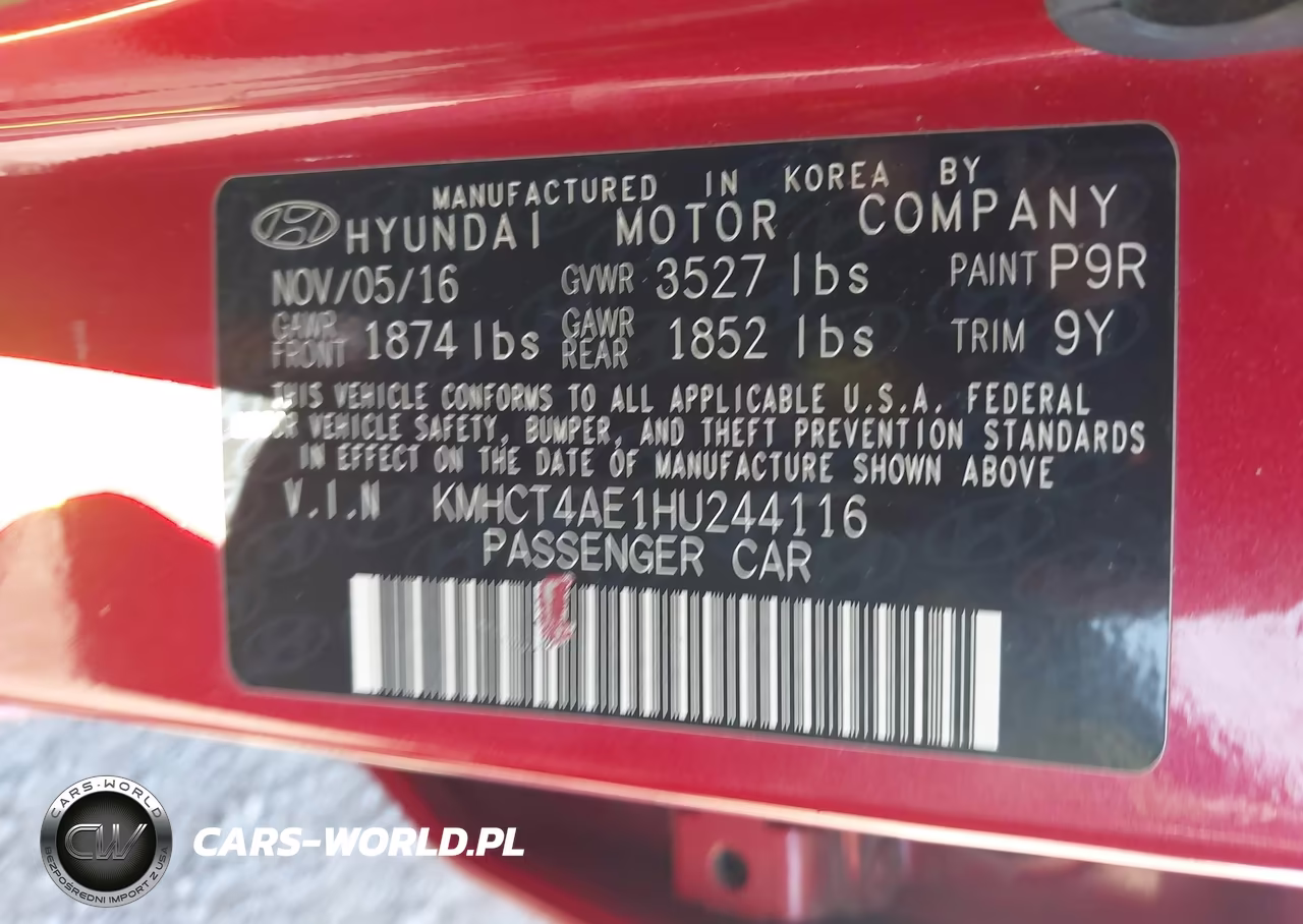 2017 Hyundai Accent Se VIN:KMHCT4AE1HU244116 - 9