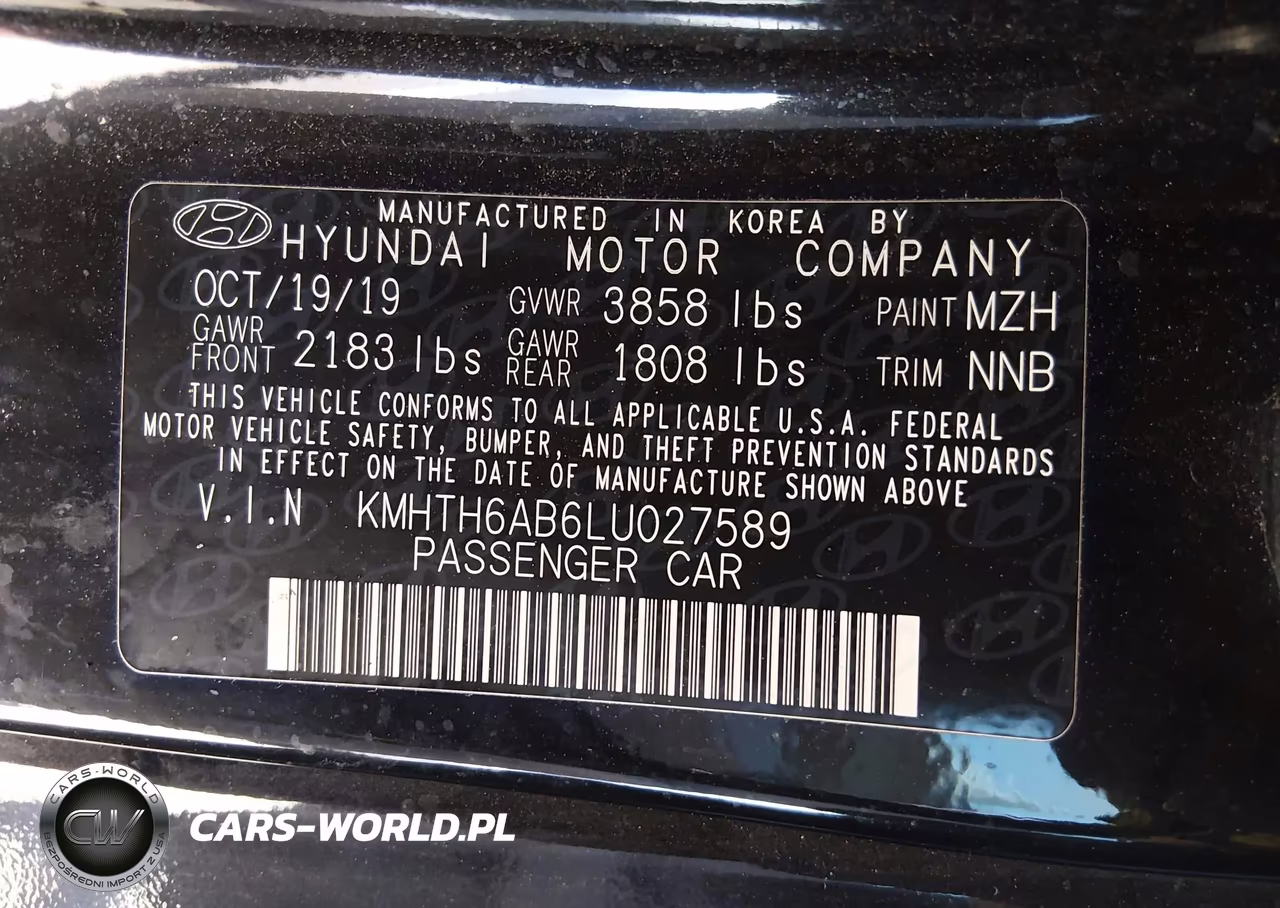 2020 Hyundai Veloster Turbo VIN:KMHTH6AB6LU027589 - 9