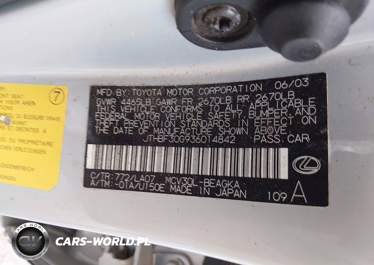 2003 Lexus Es 300 VIN:JTHBF30G936014842 - 9