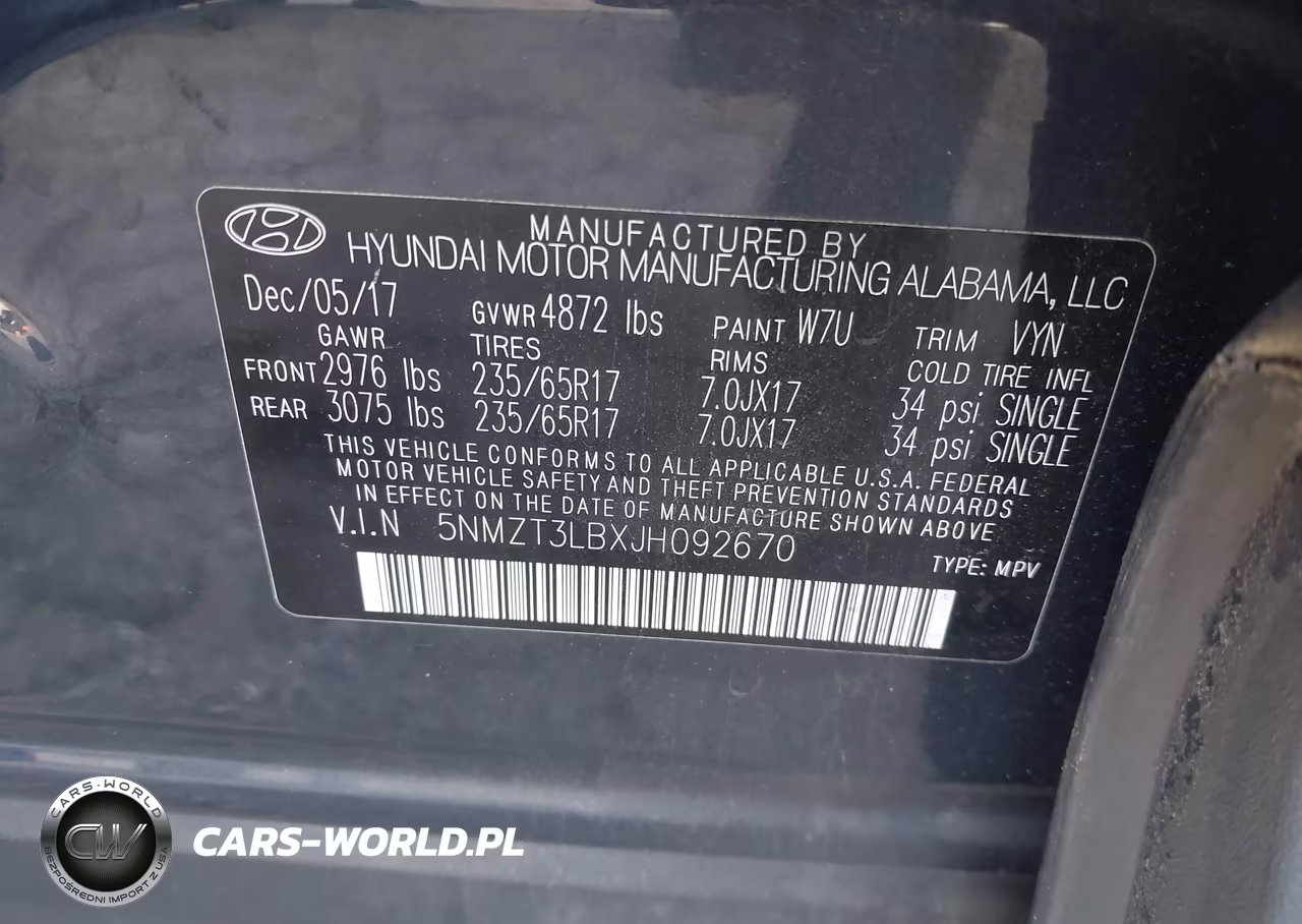 2018 Hyundai Santa Fe Sport 2.4L VIN:5NMZT3LBXJH092670 - 9