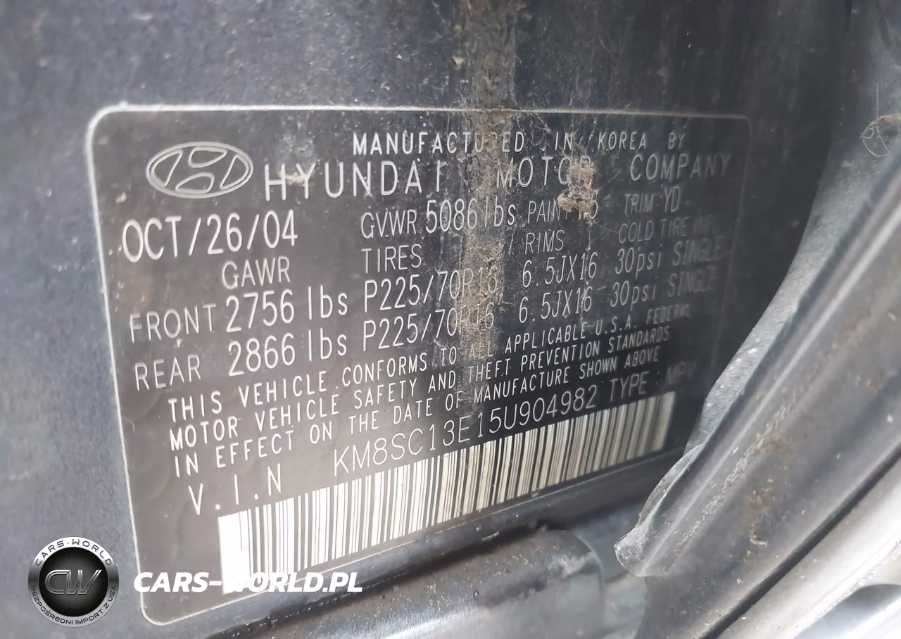 2005 Hyundai Santa Fe Gls-Lx VIN:KM8SC13E15U904982 - 9